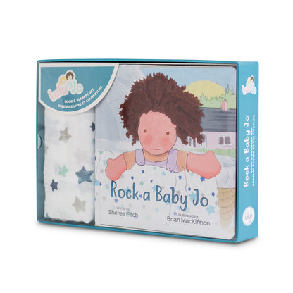 Lulujo Cotton Swaddle &amp; Book Gift Set