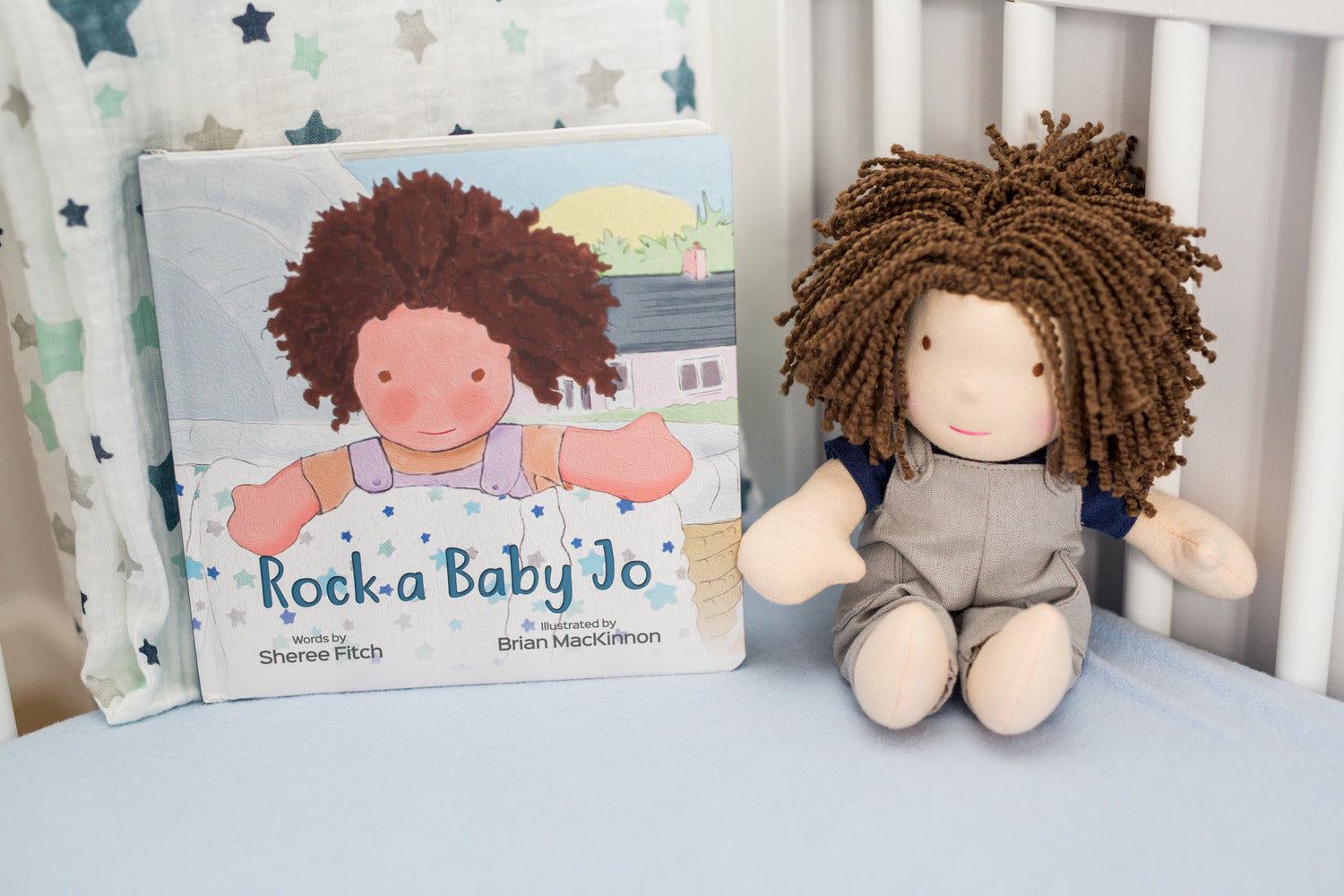 Lulujo Cotton Swaddle &amp; Book Gift Set