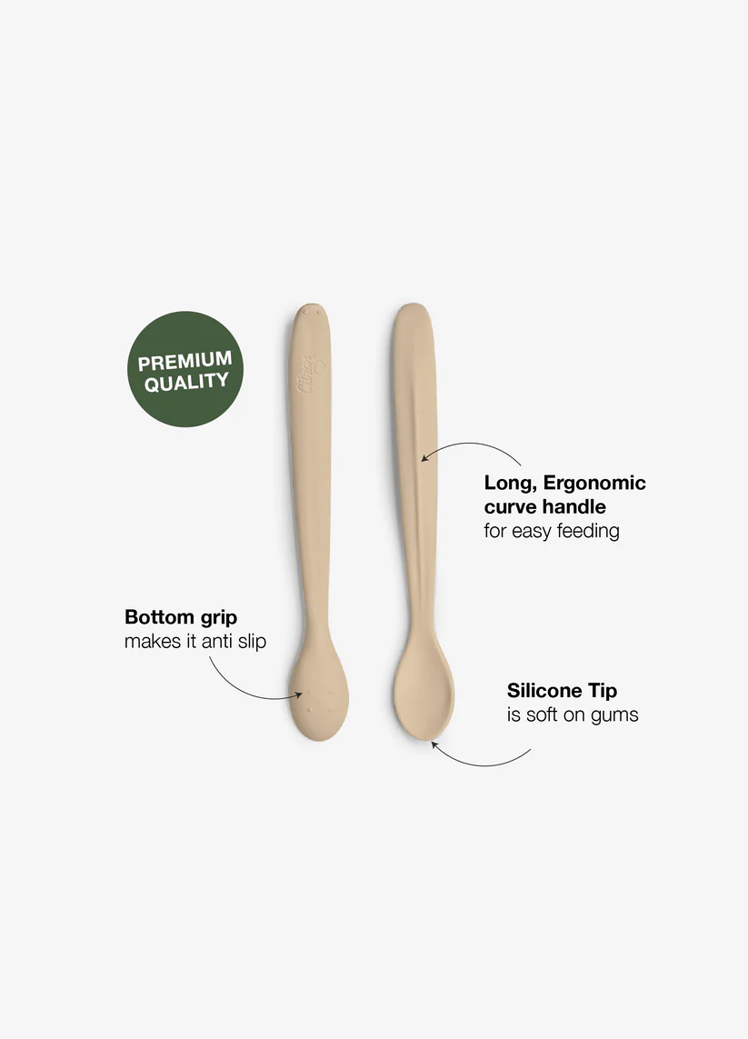 Citron 2024 Silicone Feeding Spoon Long Set of 2