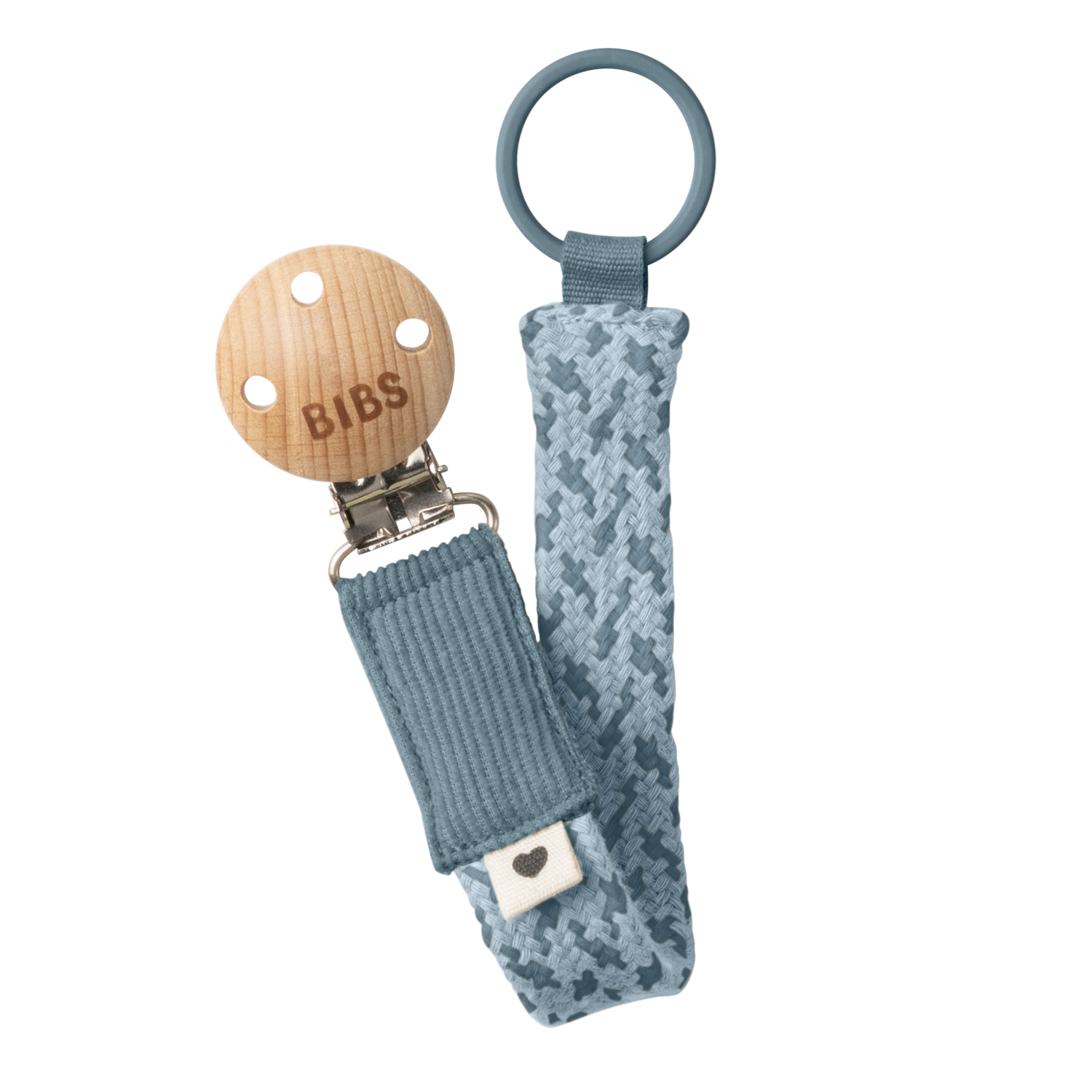 Bibs Pacifier Clip Petrol/Baby Blue Color