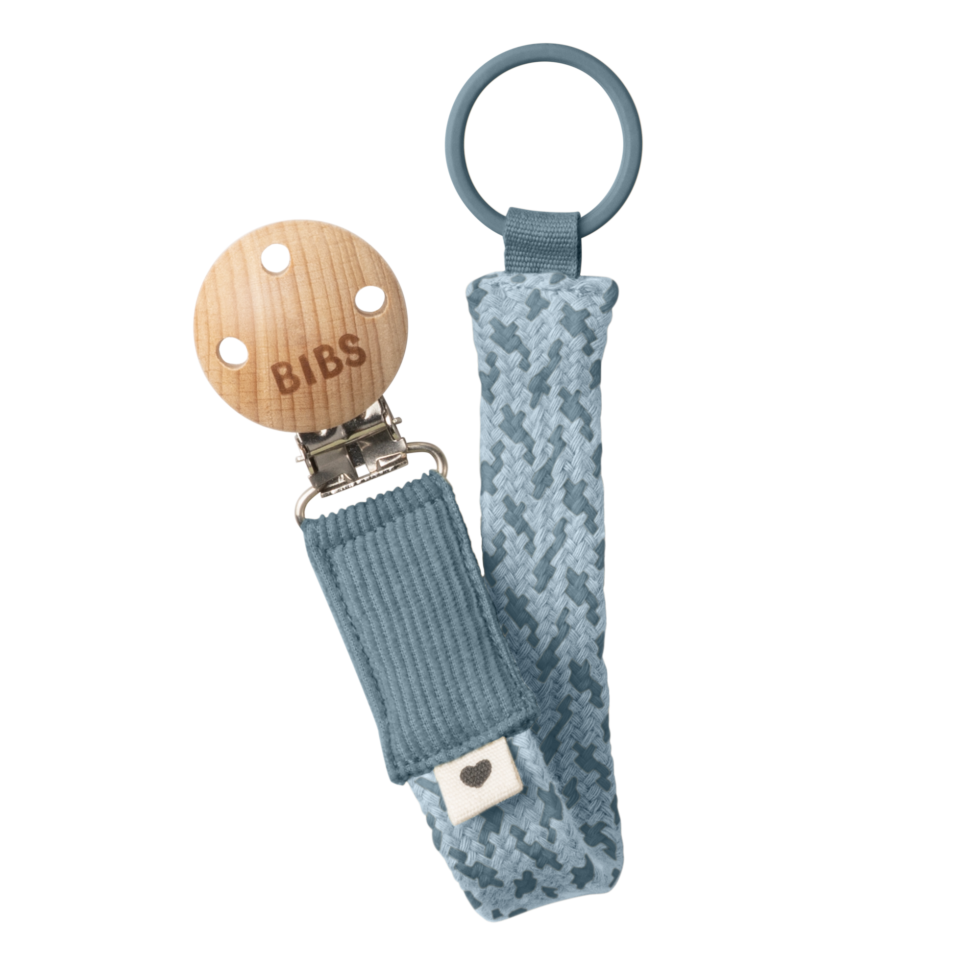 Bibs Pacifier Clip Petrol/Baby Blue Color