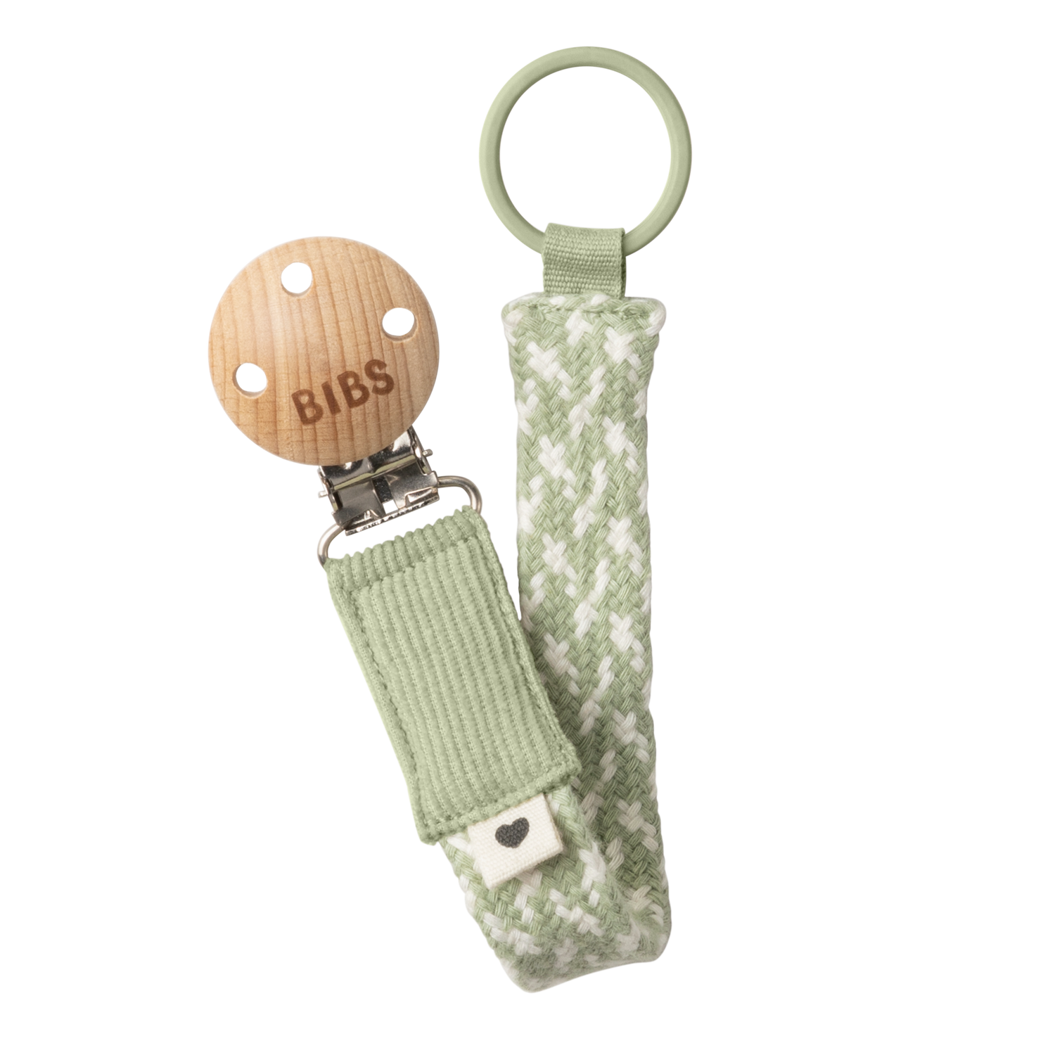 Bibs Pacifier Clip Sage/Ivory Color