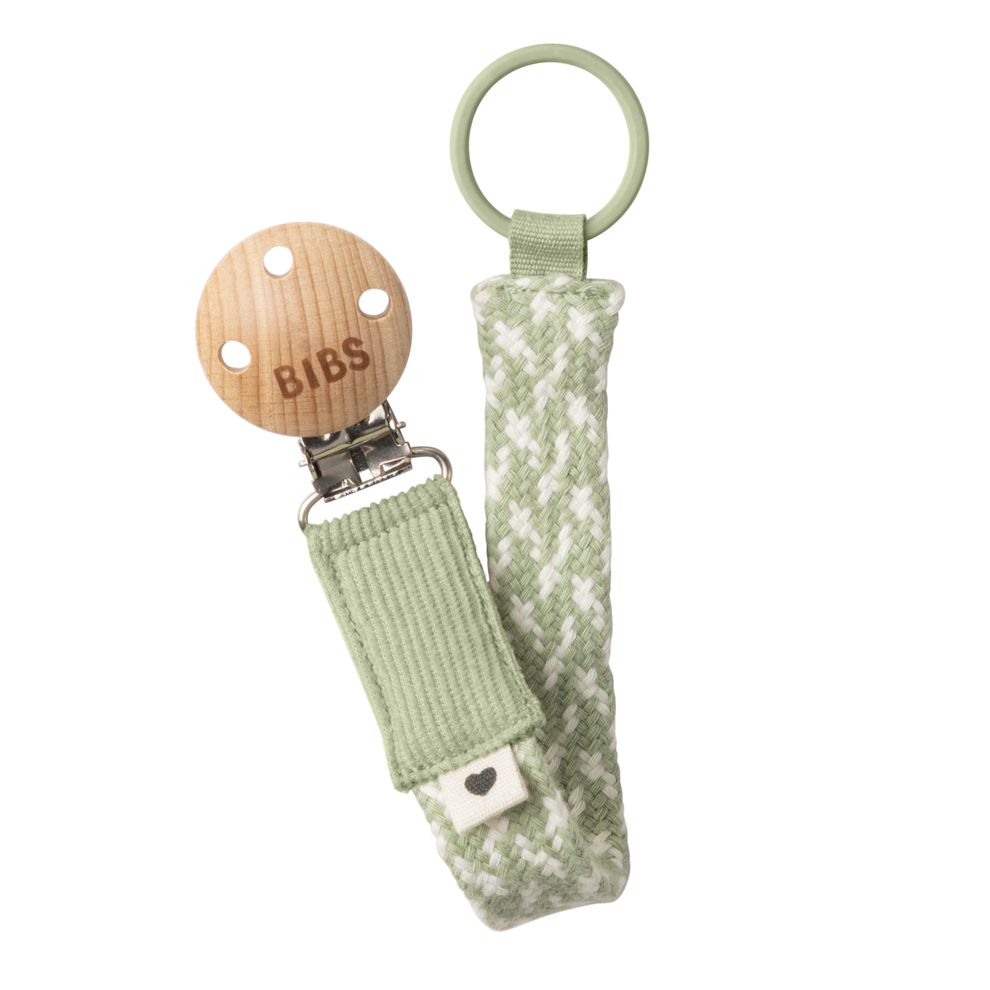 Bibs Pacifier Clip Sage/Ivory Color