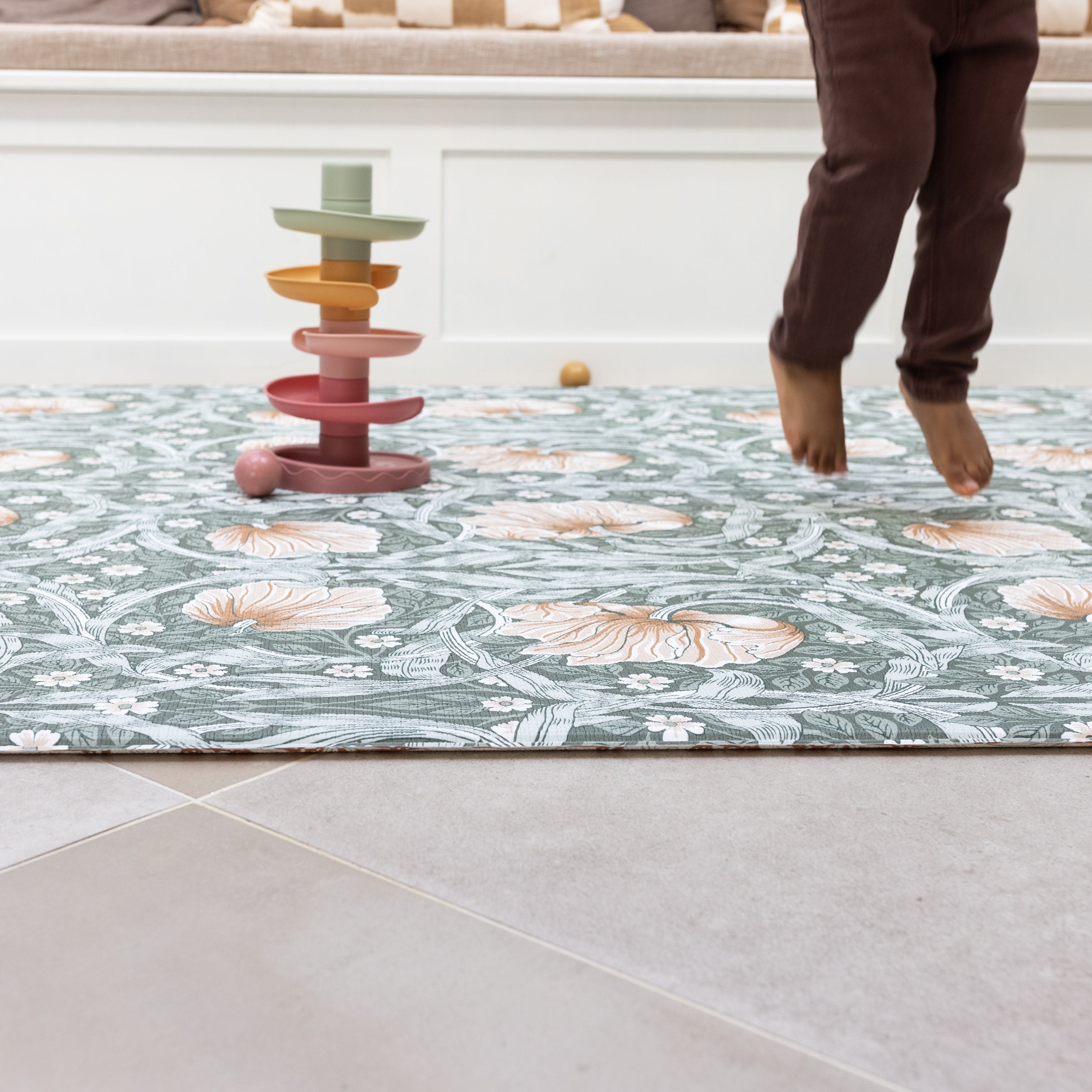 Totter &amp; Tumble - Pimpernel Wooded Dell &amp; Bachelors Button Brick Dust Playmat - Large