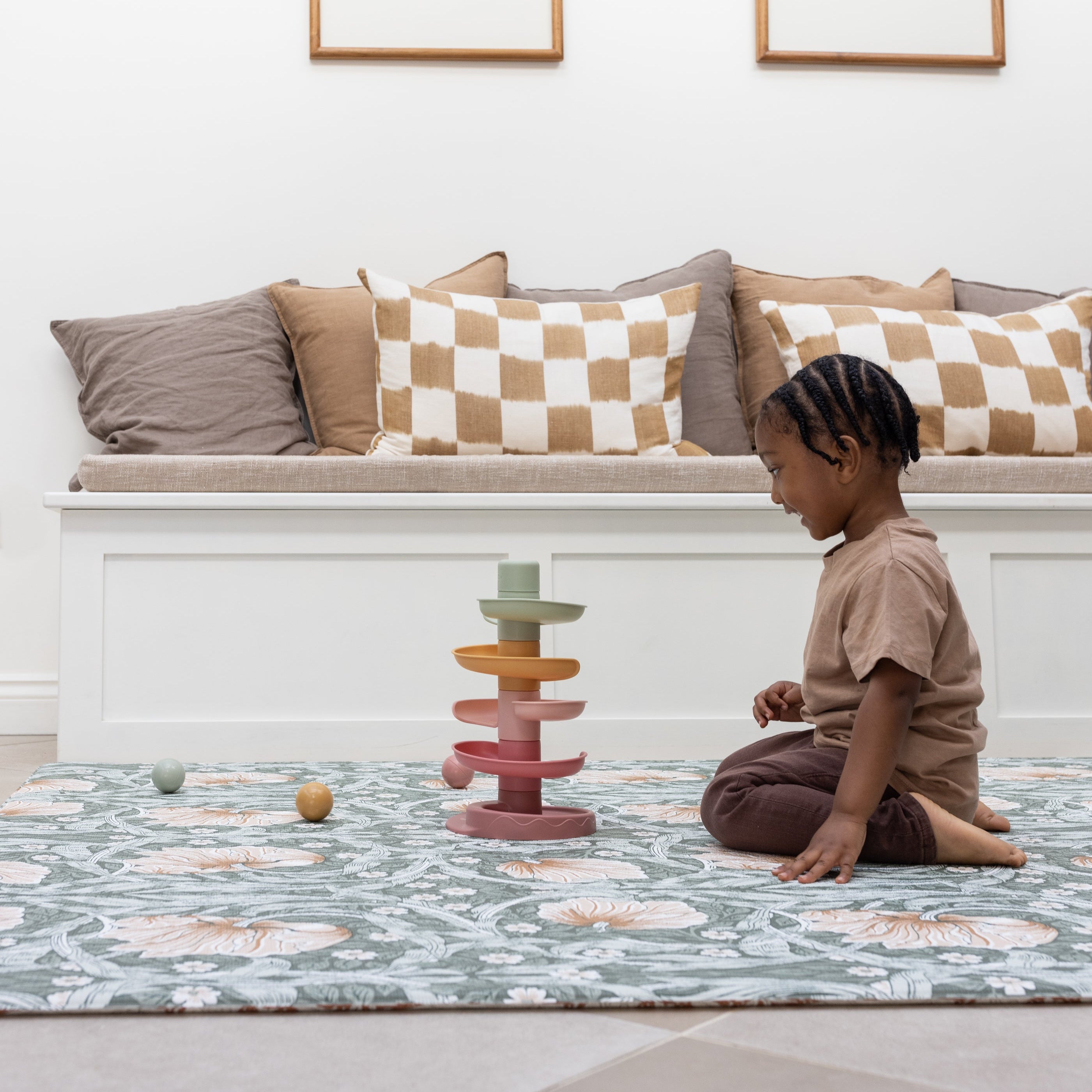 Totter &amp; Tumble - Pimpernel Wooded Dell &amp; Bachelors Button Brick Dust Playmat - Large