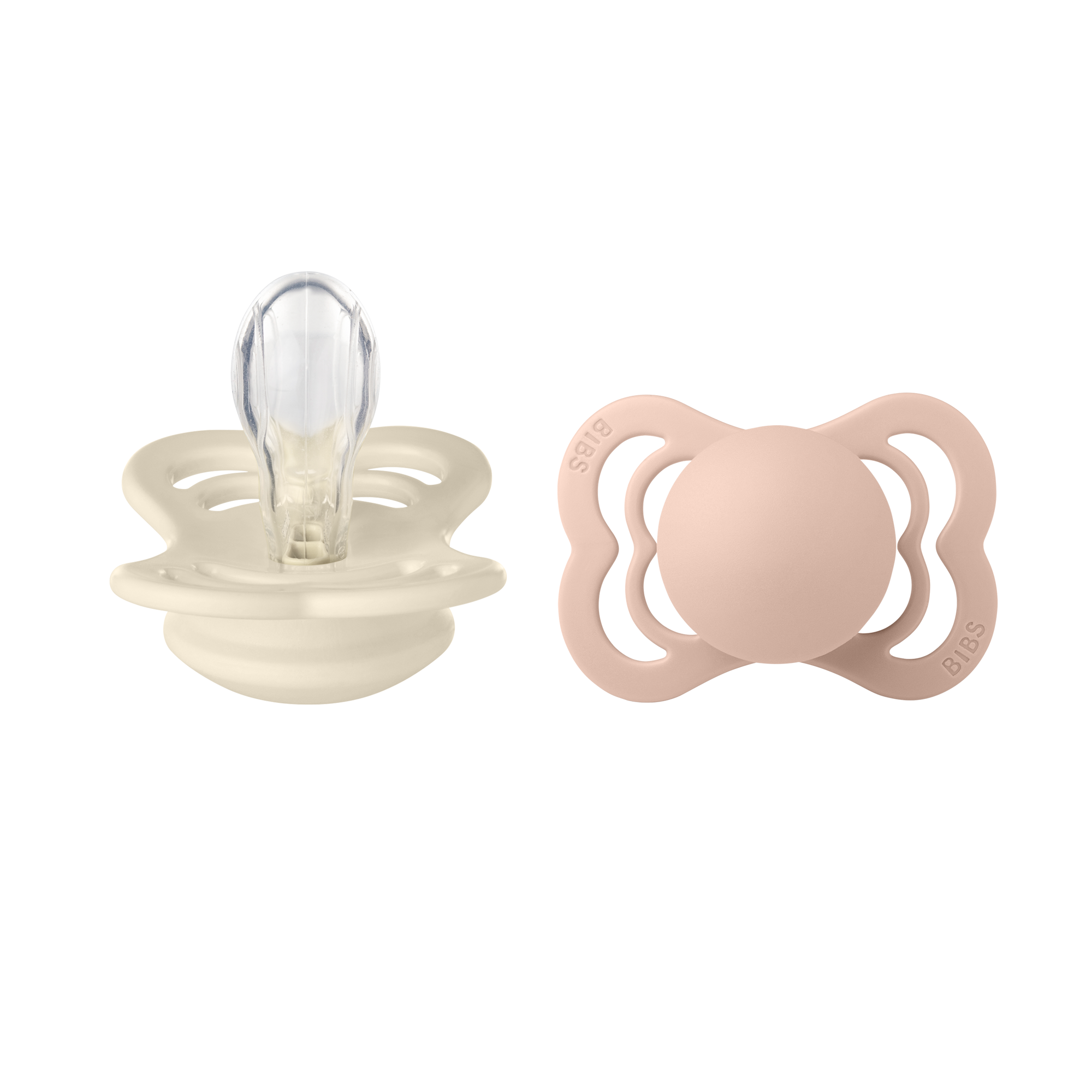 Bibs Supreme 2 Pack Silicone S1 Ivory/Blush Color