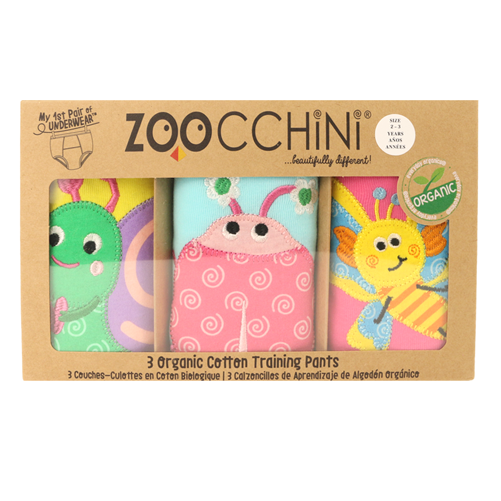 Zoocchini - 3 Piece Organic Potty Training Pants Set - Garden Creatures (Girls)