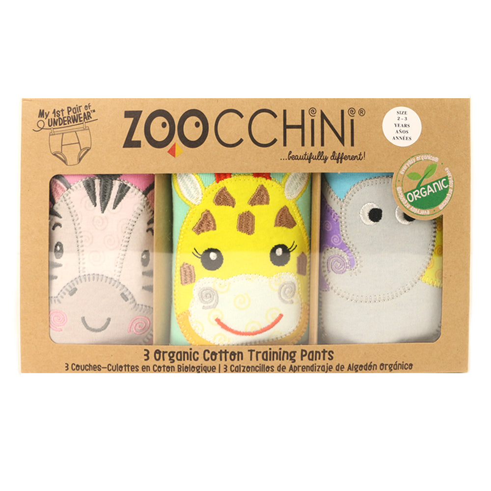 Zoocchini - 3 Piece Organic Potty Training Pants Set - Zoo Friends (Girls)