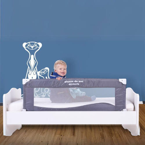 Childhome Bed Rail (120cm) in white, attached to a toddler bed.