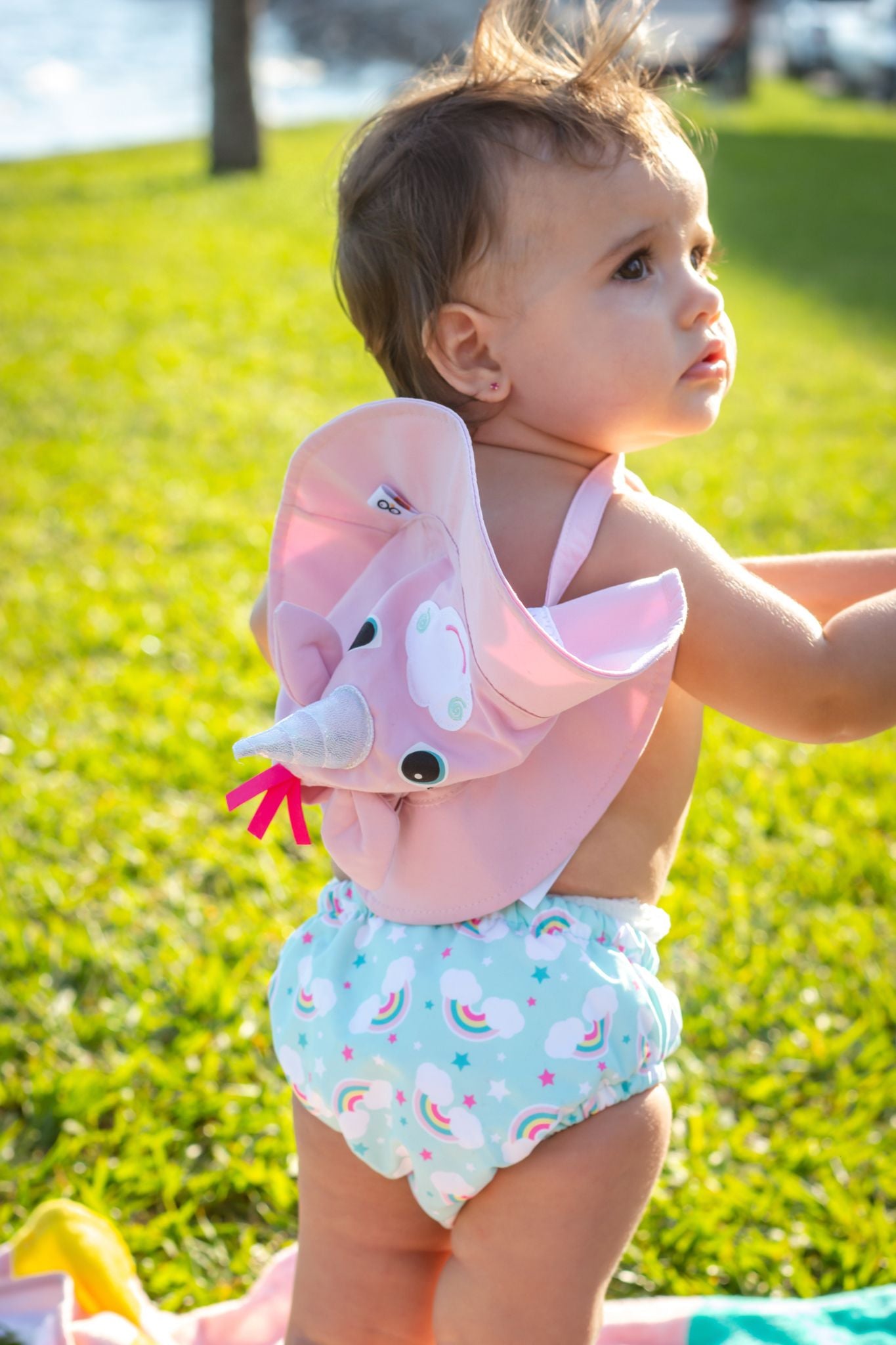 Zoocchini - Baby Swim Diaper &amp; Sun Hat Set - M (6M-12M)