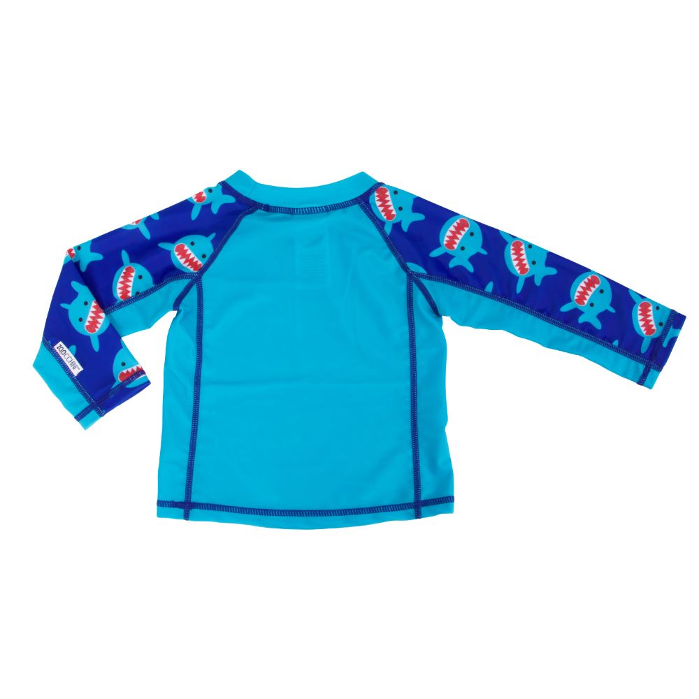 Zoocchini - Baby Rash Guard Long Sleeved Swim Top - Sherman the Shark
