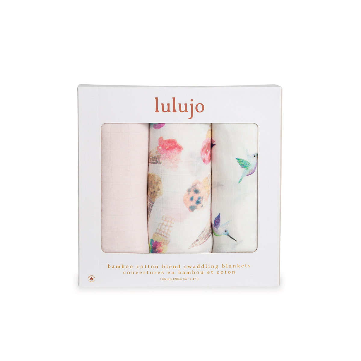 Lulujo 3-Pack Bamboo Muslin Swaddle Blankets