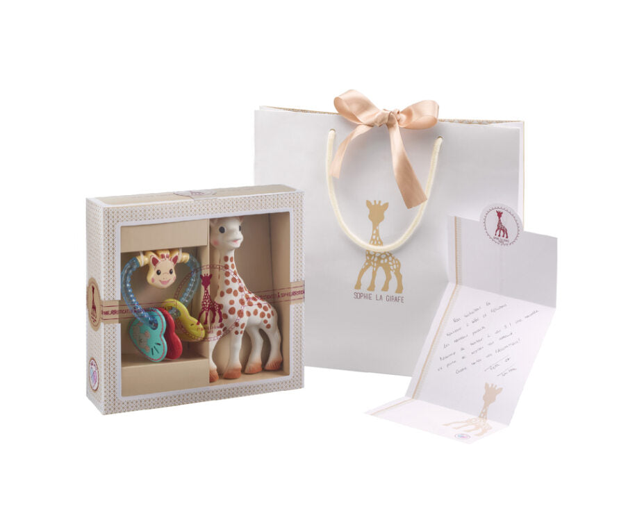 Sophie la girafe heart rattle from Sophie la girafe Sophiesticated Classical Composition 3 gift set.