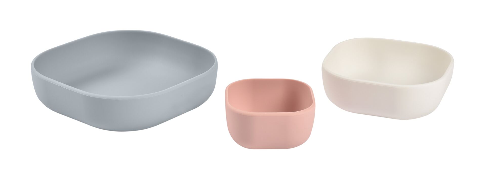 Beaba Silicone 3 Piece Nesting Bowl Set. Now available online in UAE