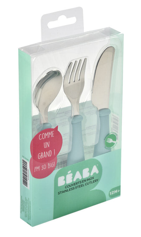 Beaba Stainless Steel Training Cutlery, Stainless steel. Now available online in UAE