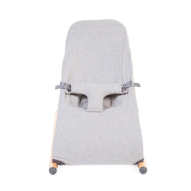 Childhome Evolux Bouncer Cover (Jersey Grey) - Front view of a soft grey replacement cover for Childhome Evolux Bouncer