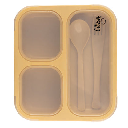 Citron 2022 Lunchbox with Fork and Spoon Yellow Color