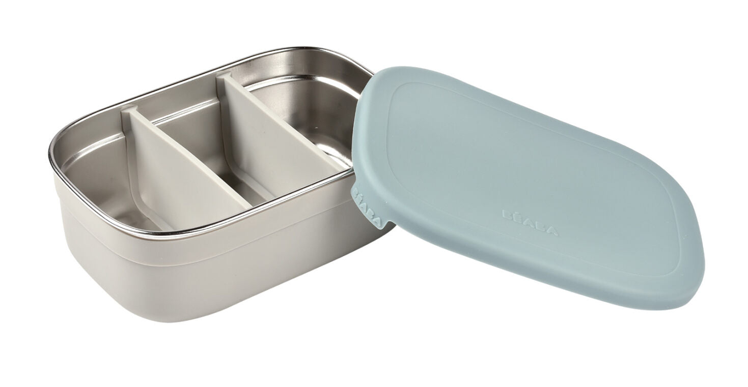 Beaba Stainless Steel Lunch Box,Removable cover and separators. Now available online in UAE