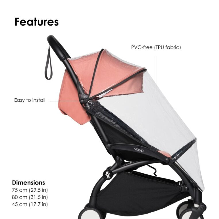 Babyzen YOYO Rain Cover 6+, 4 fastening points on the stroller