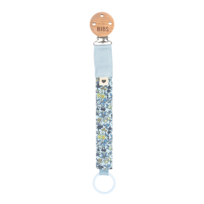 BIBS x Liberty Pacifier Clip Chamomile Lawn Baby Blue Color