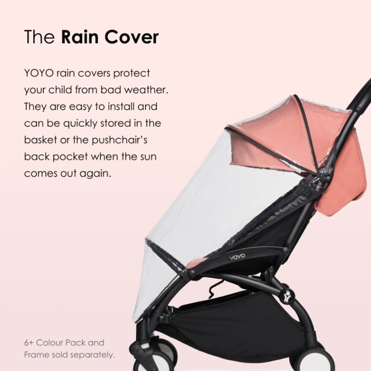 Babyzen YOYO Rain Cover 6+, Envelops the canopy to ensure perfect water tightness