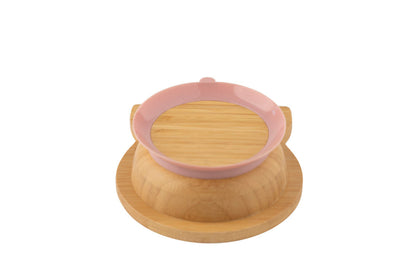 Buy Citron Organic Bamboo Bowl 250ml Suction + Spoon in online