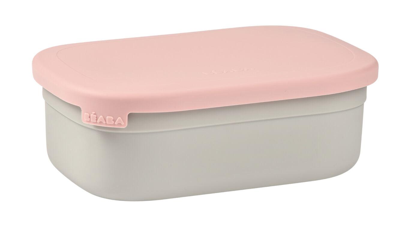 Beaba Stainless Steel Lunch Box, Velvet Grey/Dusty Rose