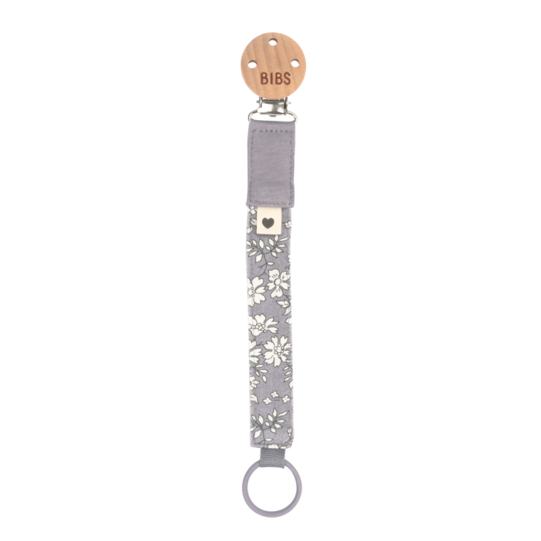 BIBS x Liberty Pacifier Clip Capel Fossil Grey Color