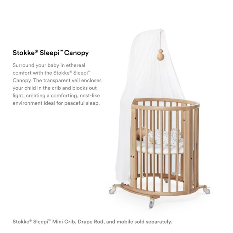 Stokke Sleepi Canopy attached to a crib