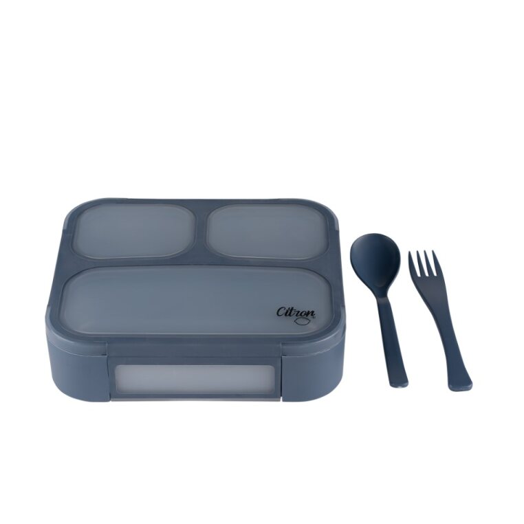 Citron 2022 Lunchbox with Fork and Spoon Dark blue Color. Shop now in UAE