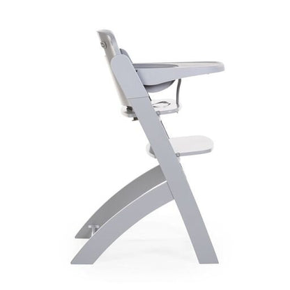 Childhome Evosit High Chair (Stone Grey) - Side view of an adjustable high chair for babies and toddlers in a stylish stone grey color. Highlights the chair&