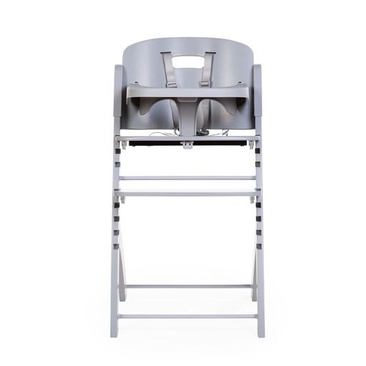 Childhome Evosit High Chair (Stone Grey) - Front view of an adjustable high chair for babies and toddlers in a stylish stone grey color.