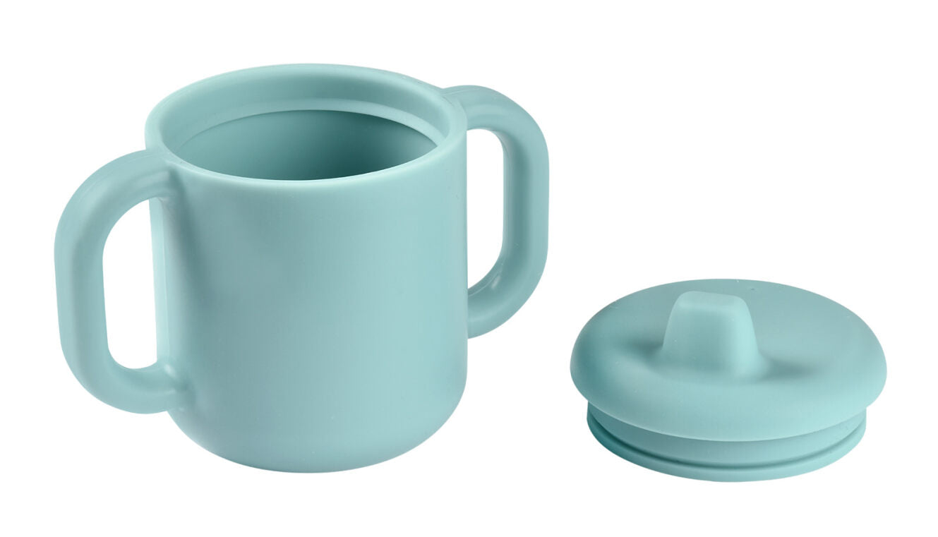 Beaba Silicone Learning Cup, Removable and airtight lid: once removed, the child can learn to drink from a cup by using the handles. Now available online in UAE