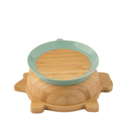 Citron Organic Bamboo Bowl 250ml Suction + Spoon Now available online in UAE