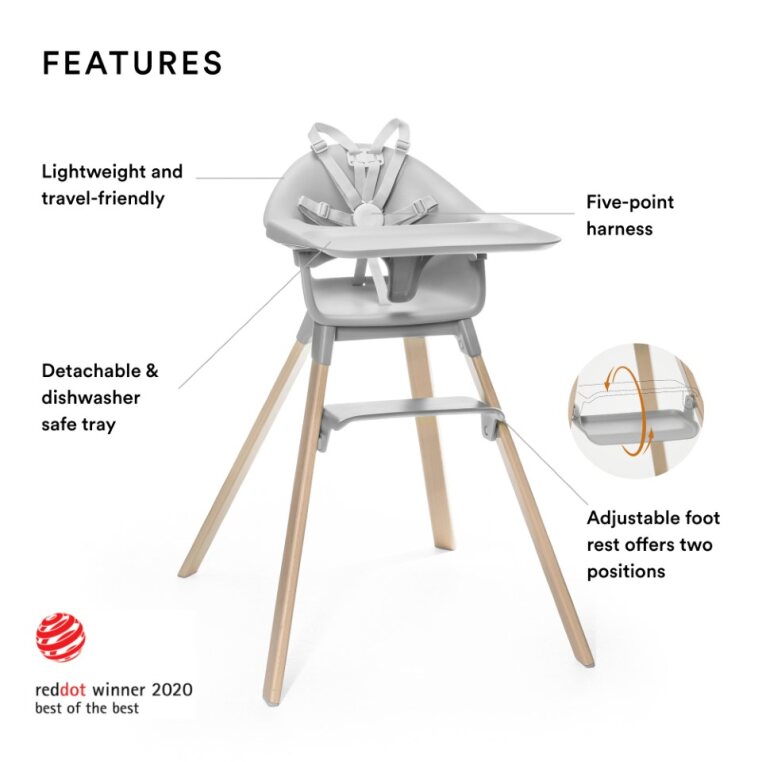 Stokke Clikk High Chair: Comfortable Seating with Adjustable Footrest