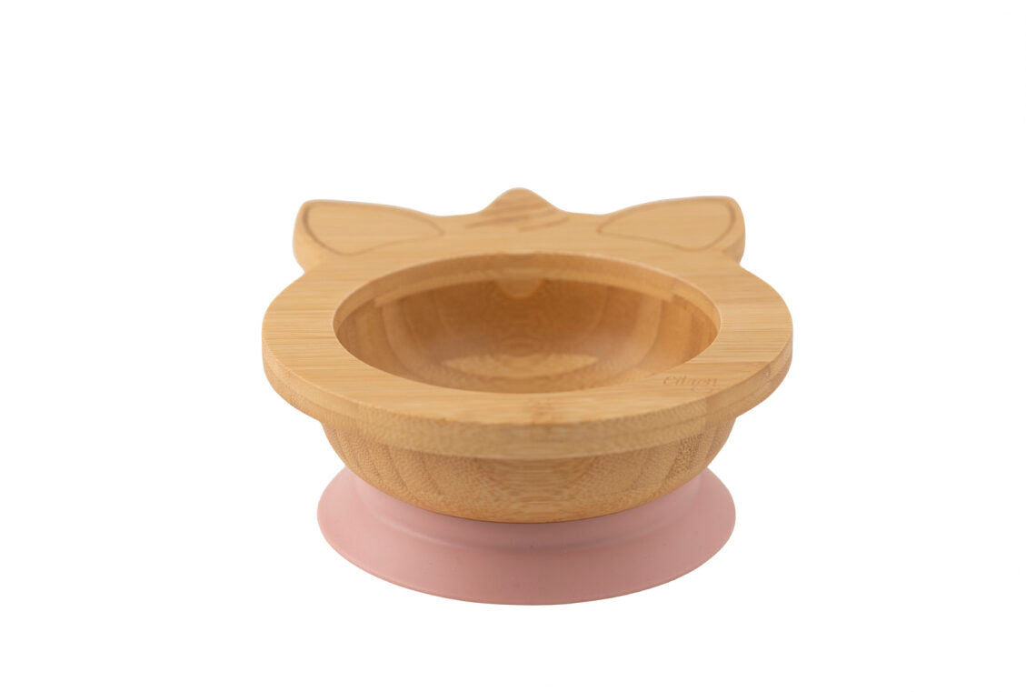 Citron Organic Bamboo Bowl 250ml Suction + Spoon .Now available in online