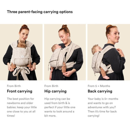 Stokke Limas Carrier ergonomic baby carrier in use, carry position