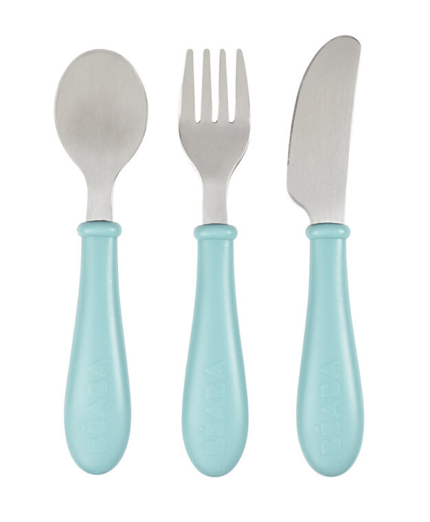 Beaba Stainless Steel Training Cutlery Airy Green Color