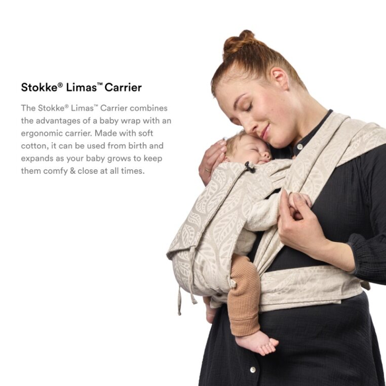 Stokke Limas Carrier ergonomic baby carrier in use, front carry position