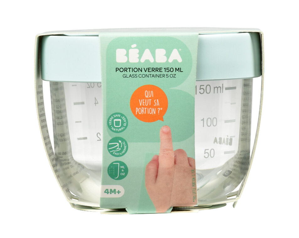 Beaba Conservation Jar Glass 150ml, Visible graduation in ml: measuring scale. Now available online in UAE