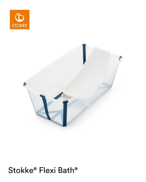 Stokke Flexi Bath with Newborn Support Bundle (Transparent Blue)