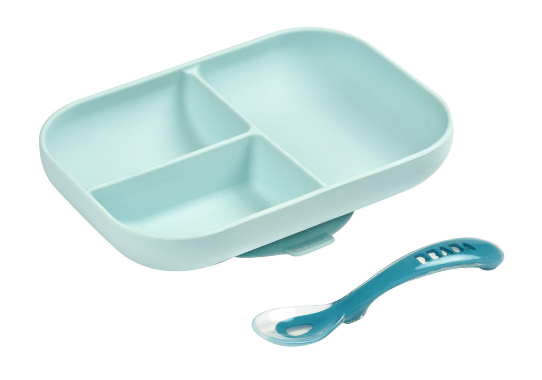 Beaba Silicone Suction Divided Plate. Now available online in UAE