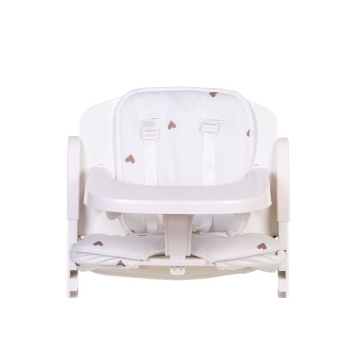 Childhome Evosit Cushion (Jersey Heart White) - Soft jersey cushion with a heart pattern for Childhome Evosit High Chair.