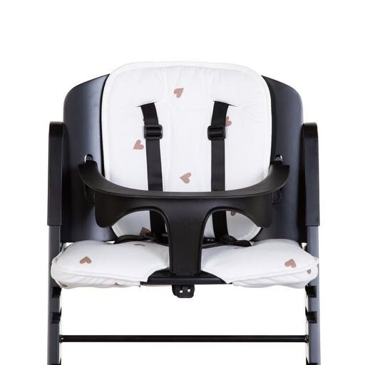 Childhome Evosit Cushion (Jersey Heart Black) - Soft jersey cushion with a heart pattern for Childhome Evosit High Chair.