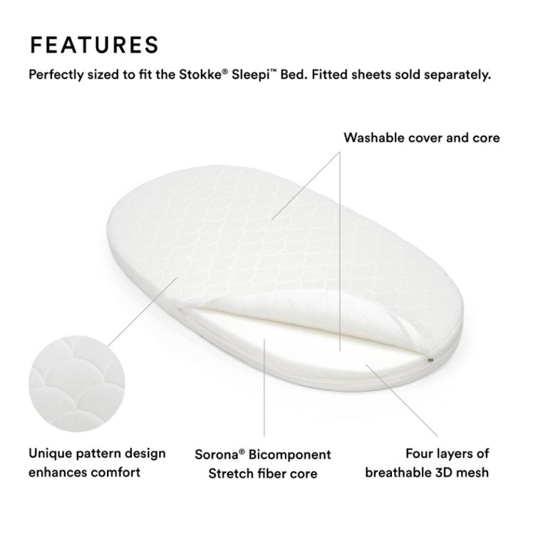 Stokke Sleepi Bed Mattress made with durable PU foam for pressure relief