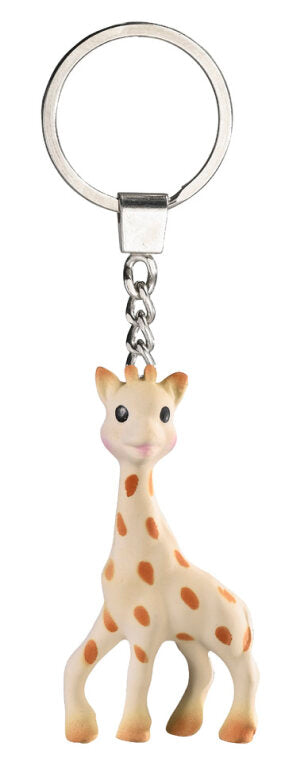 Sophie la Girafe keyring made from 100% natural rubber.