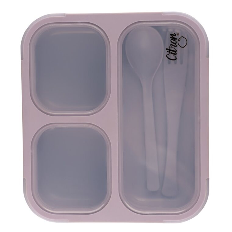 Citron 2022 Lunchbox with Fork and Spoon, Purple Color