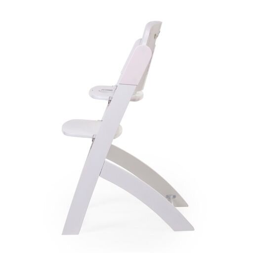 Childhome Evosit High Chair (White) - Side view of the adjustable white high chair for babies and toddlers, showcasing its clean lines and sleek design.