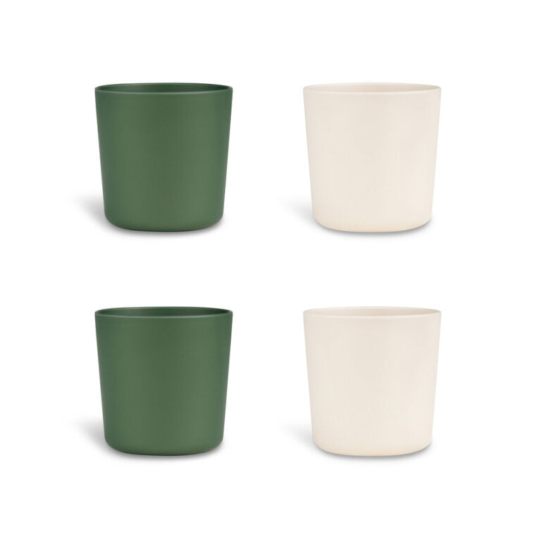 Citron 2022 PLA Cup Set of 4, Green/Cream Color