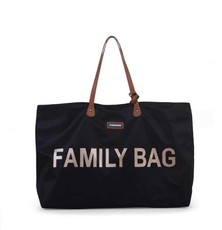 Childhome Family Bag (Black/Gold) - Weekender bag in black with gold detailing